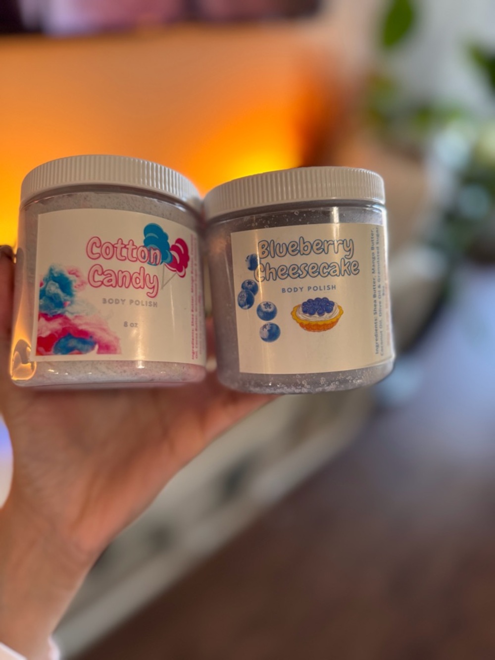 Cotton Candy & Blueberry Cheesecake Body Polish duo - 8 oz each